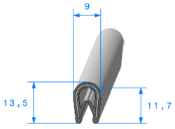 Profil 1379000 - Pince PVC Arm Gris - Rlu 50m