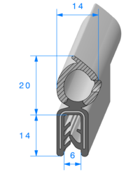 Profil 1377000 - Pince EPDM Arm avec Bulbe EPDM Cellulaire - Rlu 50m