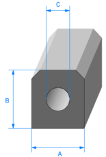 Butoir 1905000  - 50x20 + Trou 8mm - Rlu 15