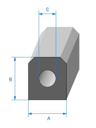 Butoir 1905000  - 50x20 + Trou 8mm - Rlu 15