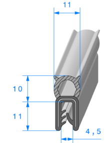 Profil 1576000 - Pince EPDM Arm avec Bulbe EPDM Cellulaire - Rlu50m
