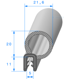Profil 1740000 - Pince EPDM Arm avec Bulbe EPDM Cellulaire -Rlu 50m 